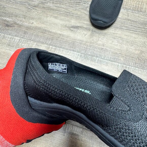 Skechers Reggae Fest Black Textile Flat Shoes Women's Size 8 - Picture 5 of 7